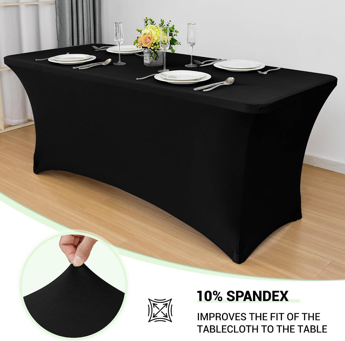 Table Cover Table Cloth Black 6ft