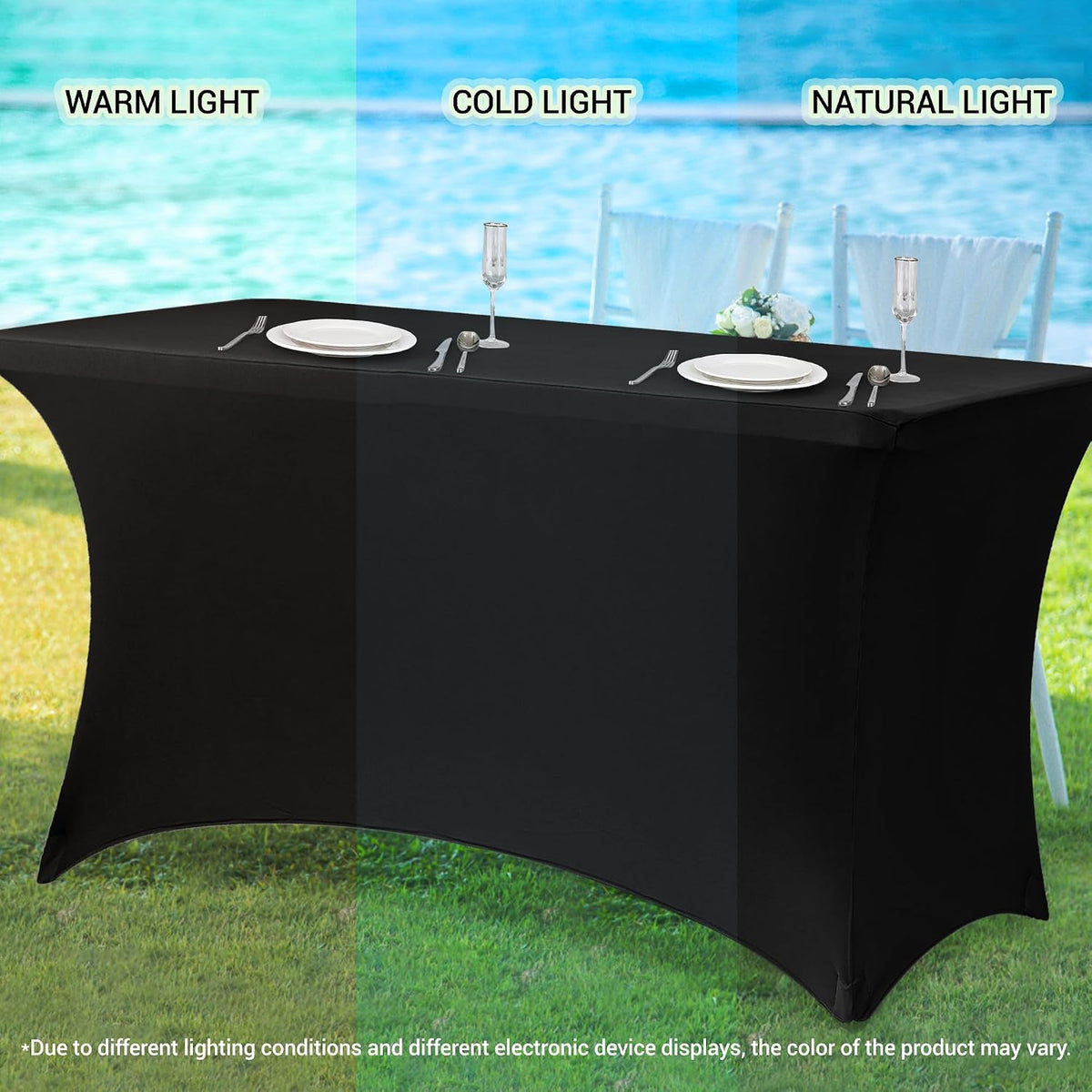 Table Cover Table Cloth Black 6ft