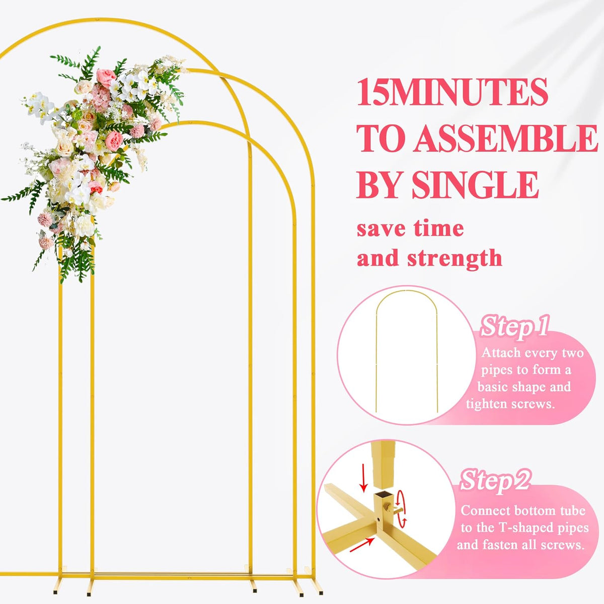 Metal Arch Backdrop Stand Wedding Arch Backdrop Stand Gold Arch Backdrop Stand