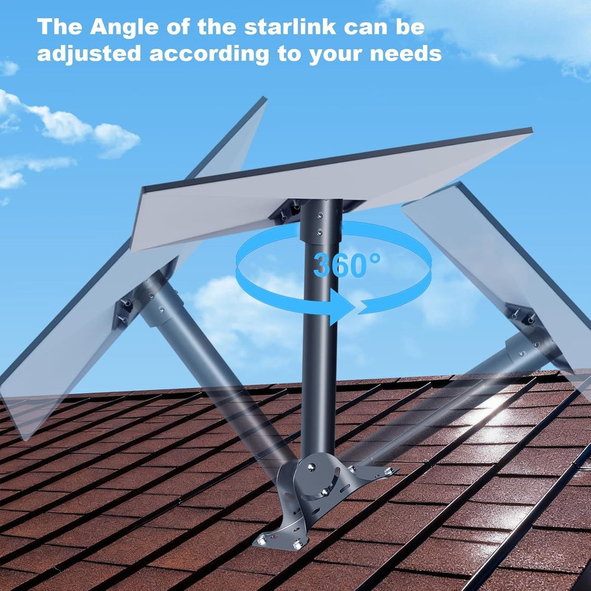 Gen 3 Mount for Starlink, 360 deg Rotatable Roof & Wall Mount for V3 V4 4X Starlink
