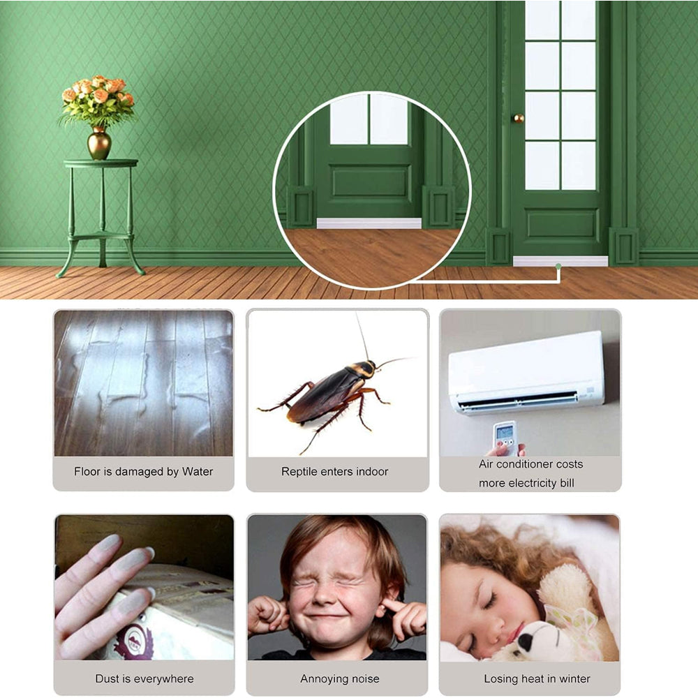 Door Draft Stopper Door Sweep for Exterior Interior Weather Stripping Door Seal