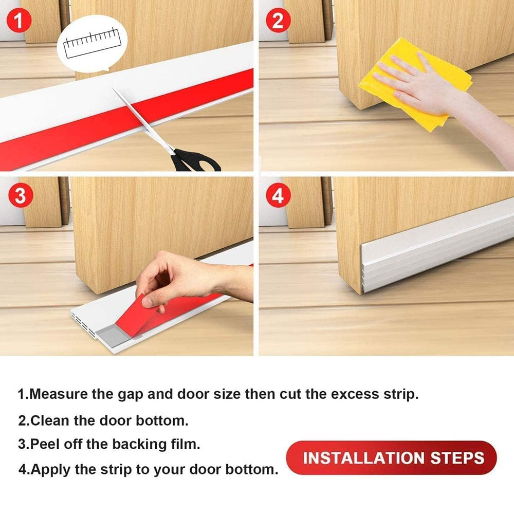 Door Draft Stopper Door Sweep for Exterior Interior Weather Stripping Door Seal