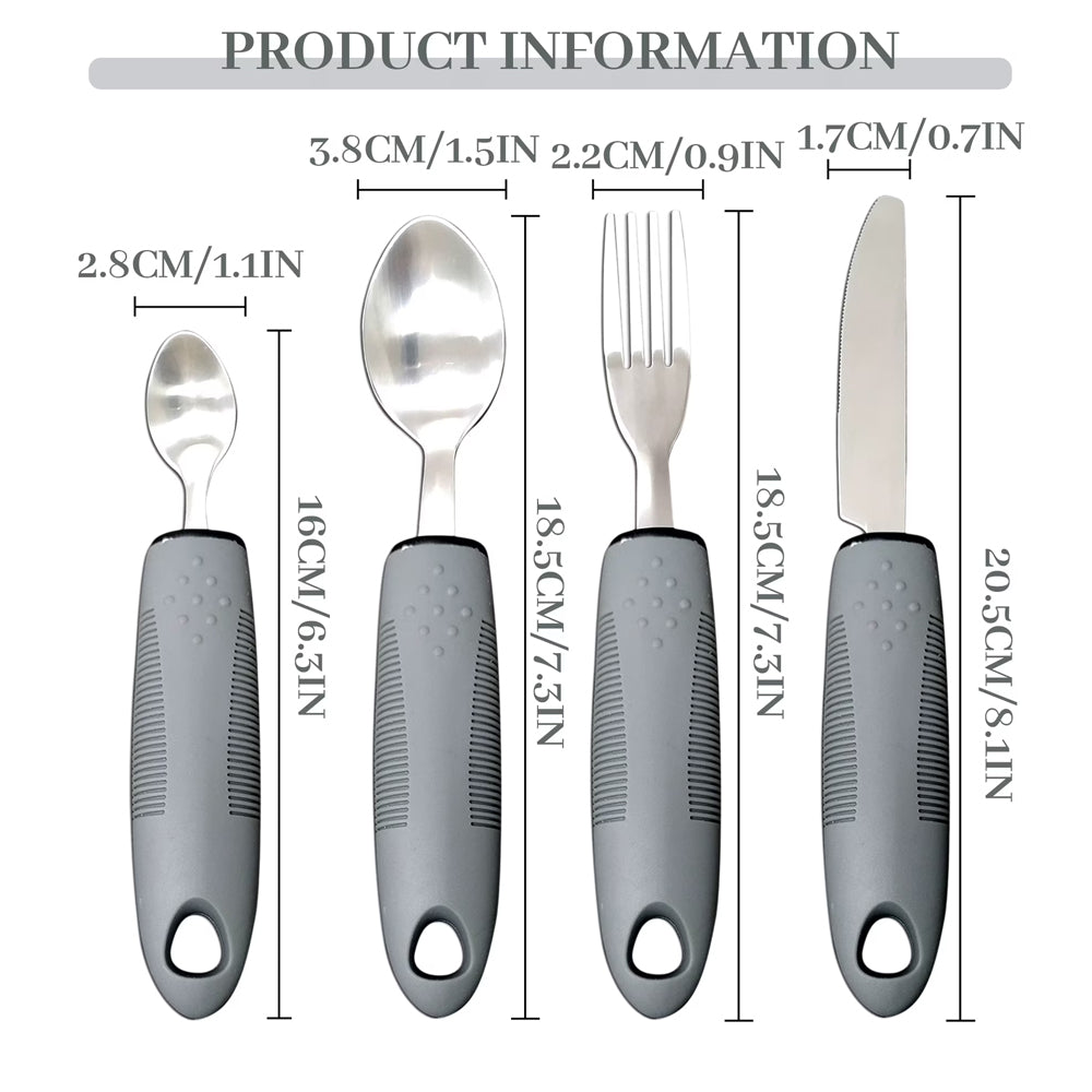 Adaptive Utensils Elderly Utensils Eating Utensils Weighted Handle Spoons Forks