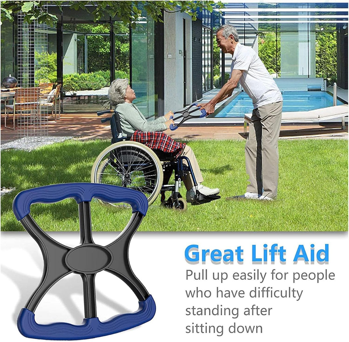 Lift Assists Standing Aid-Handicap Bar with No-Slip Grip Handles