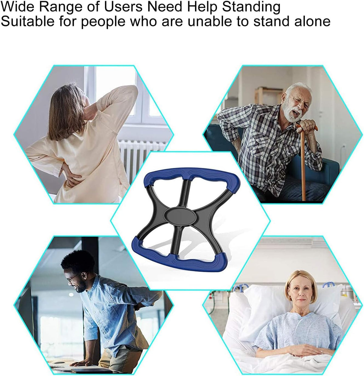 Lift Assists Standing Aid-Handicap Bar with No-Slip Grip Handles