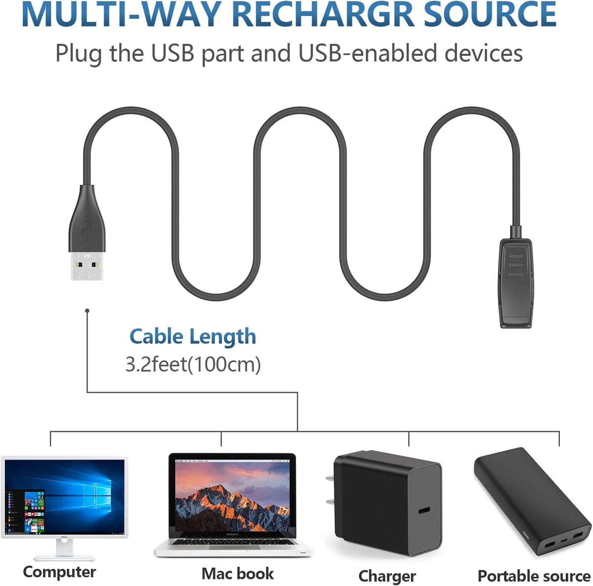 Charger Cable for Garmin Lily Charger