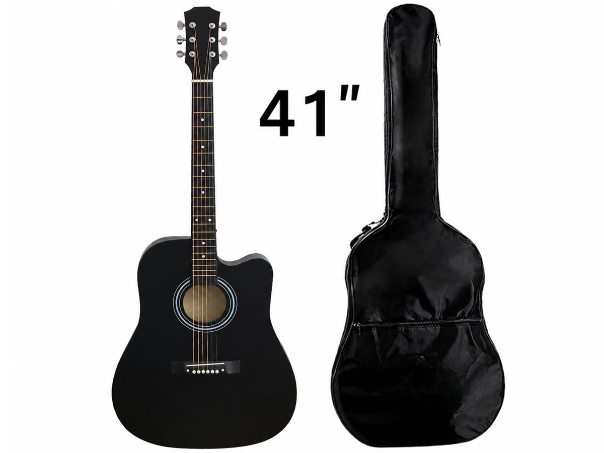 41" Acoustic Guitar Black (With A Free Carry Bag Case)