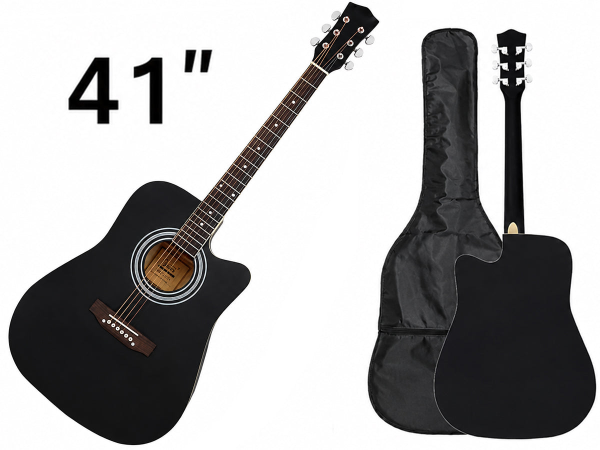41" Acoustic Guitar Black (With A Free Carry Bag Case)