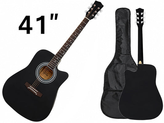 41" Acoustic Guitar Black (With A Free Carry Bag Case)