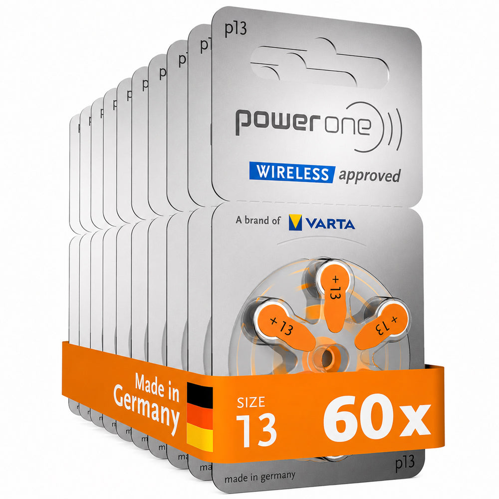 Power One P13 Hearing Aid Battery – 60 PCS