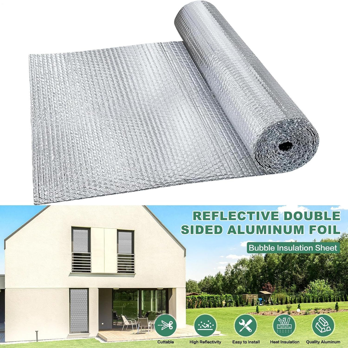 Double Layer Aluminium Bubble Foil Insulation