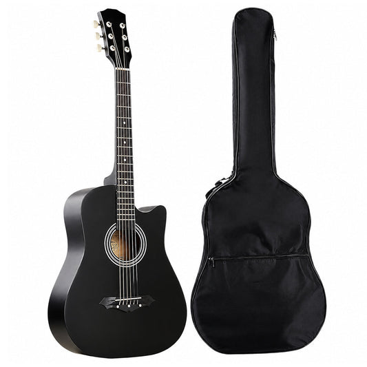 38" Acoustic Guitar Black (With A Free Carry Bag Case)