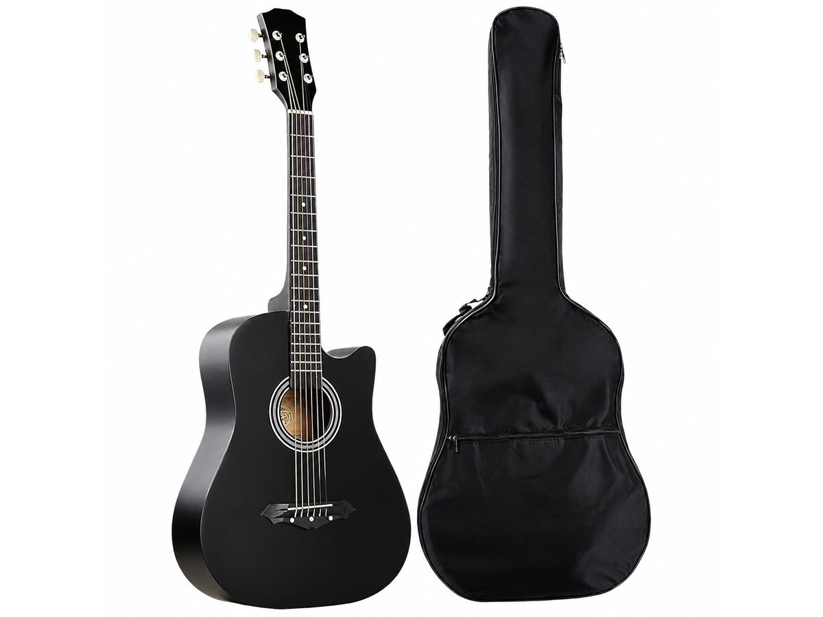 38" Acoustic Guitar Black (With A Free Carry Bag Case)