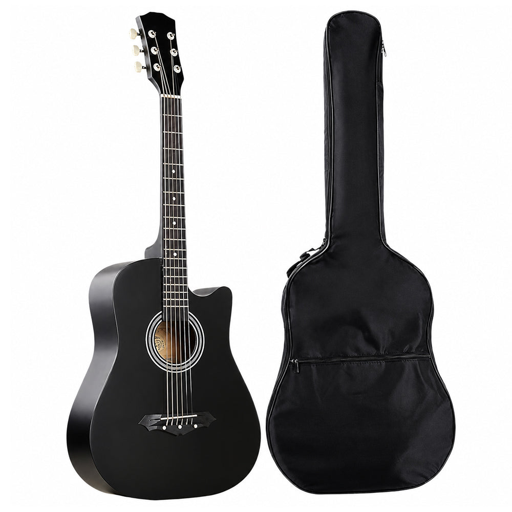 38" Acoustic Guitar Black (With A Free Carry Bag Case)