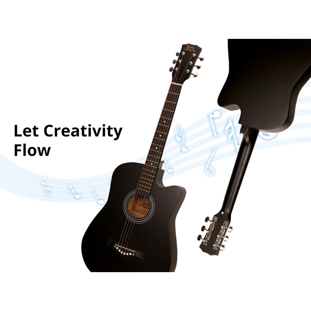38" Acoustic Guitar Black (With A Free Carry Bag Case)