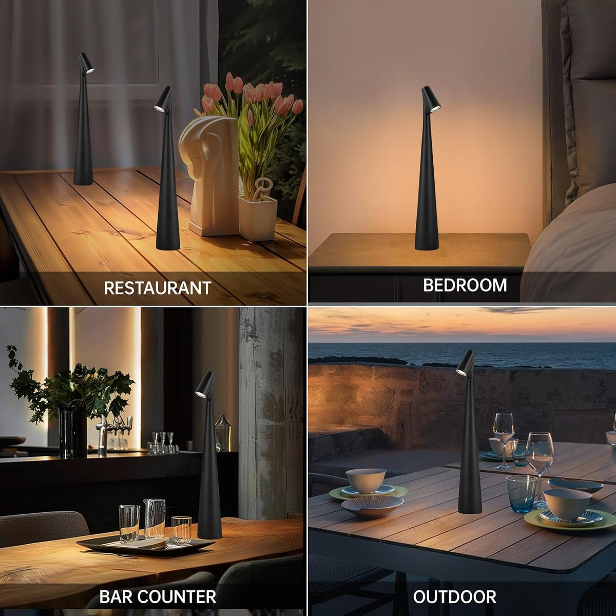 LED Desk Lamp – Portable Cordless Rechargeable Lamp with 2000mAh Battery