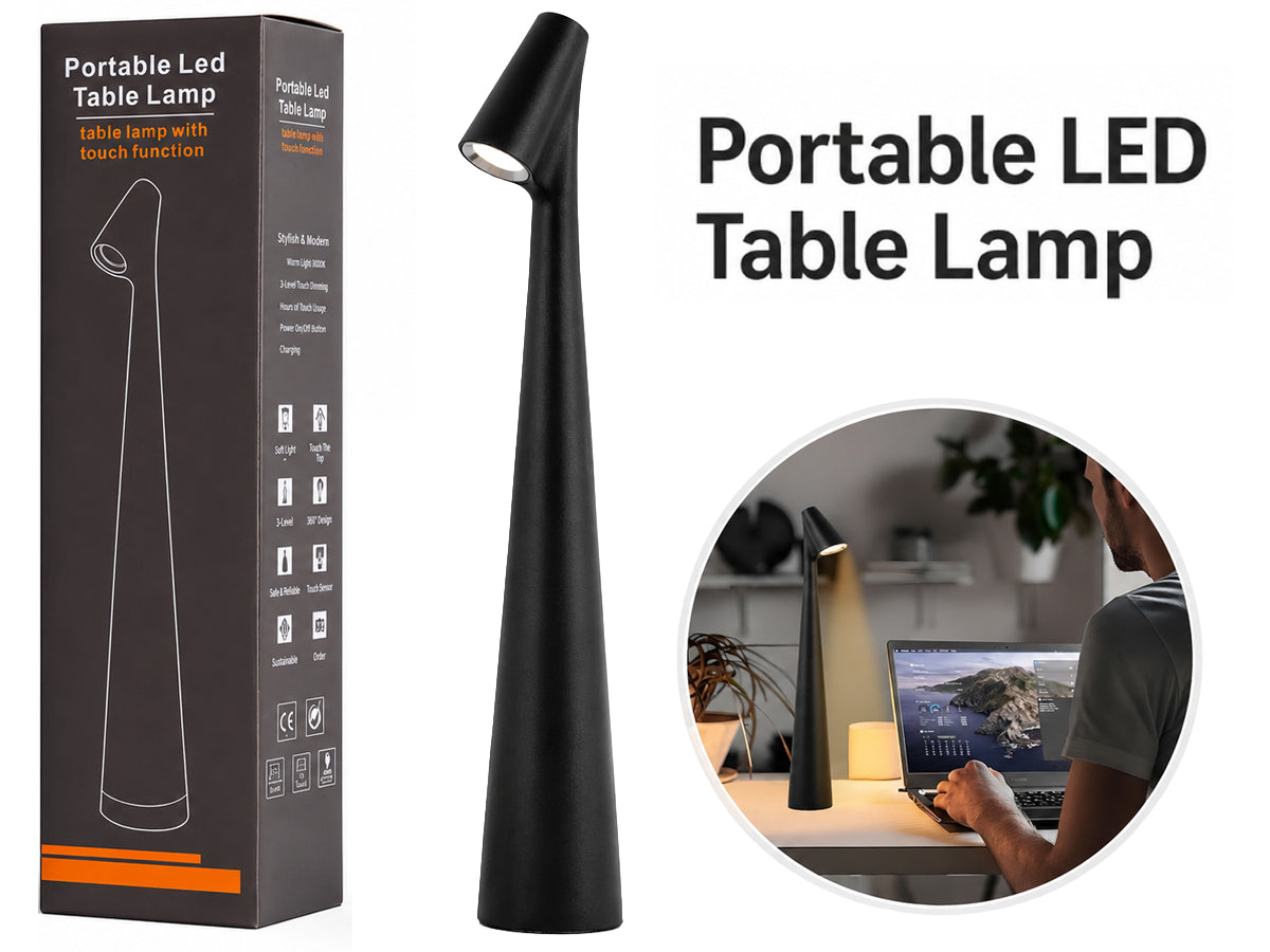 LED Desk Lamp – Portable Cordless Rechargeable Lamp with 2000mAh Battery