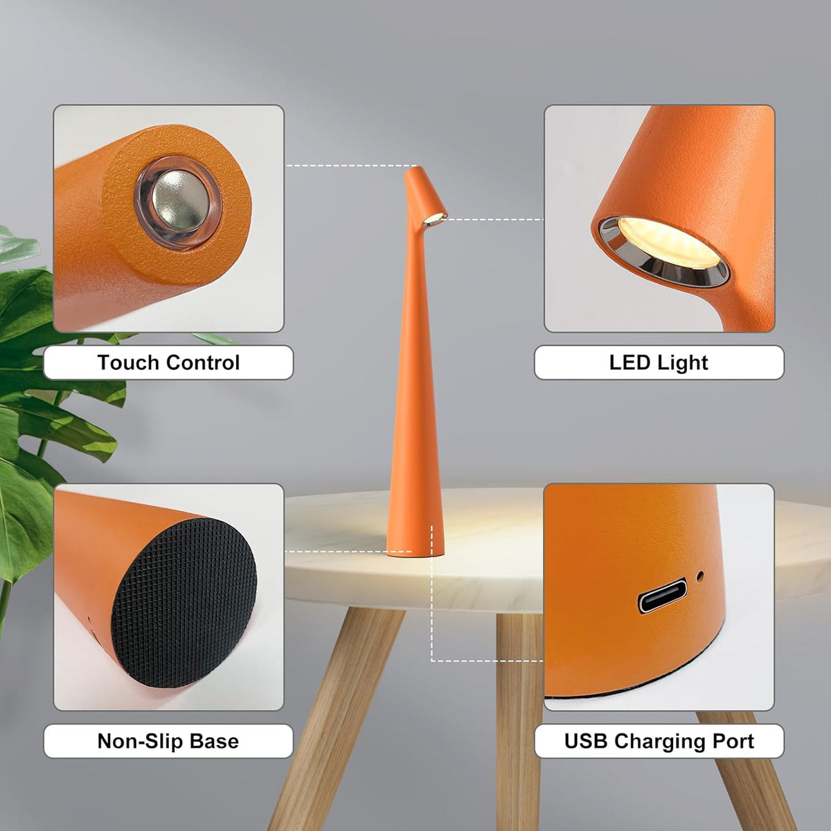 LED Desk Lamp – Portable Cordless Rechargeable Lamp with 2000mAh Battery