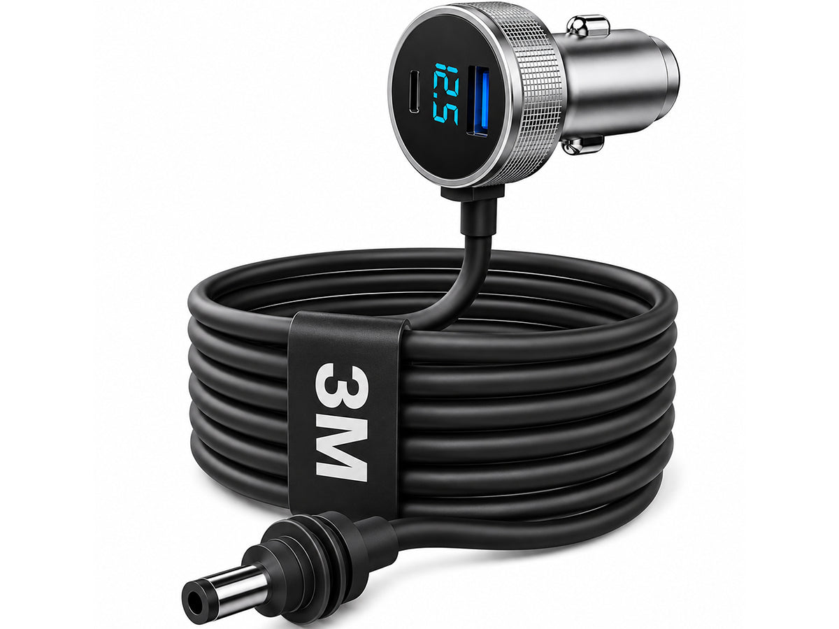 Starlink Mini Car Adapter with 10FT Cable, Dual PD 45W+USB 30W, 12V-24V