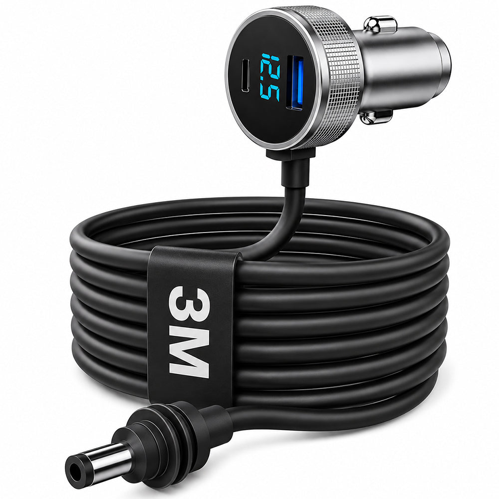 Starlink Mini Car Adapter with 10FT Cable, Dual PD 45W+USB 30W, 12V-24V