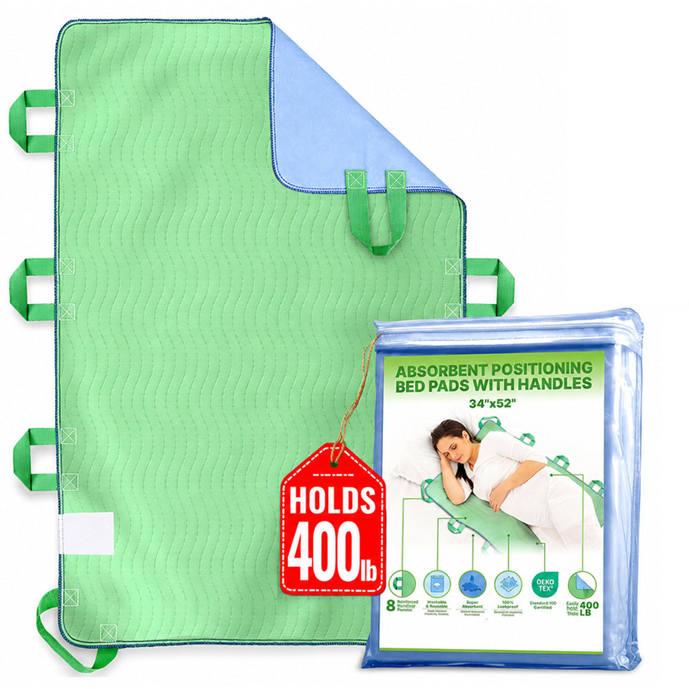 Positioning Bed Pad with 8 Reinforced Handles