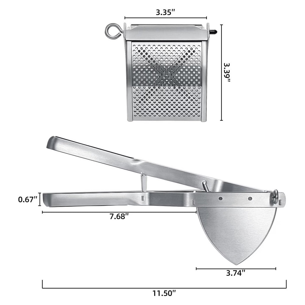 Stainless Steel Potato Ricer and Masher 600g - Silver