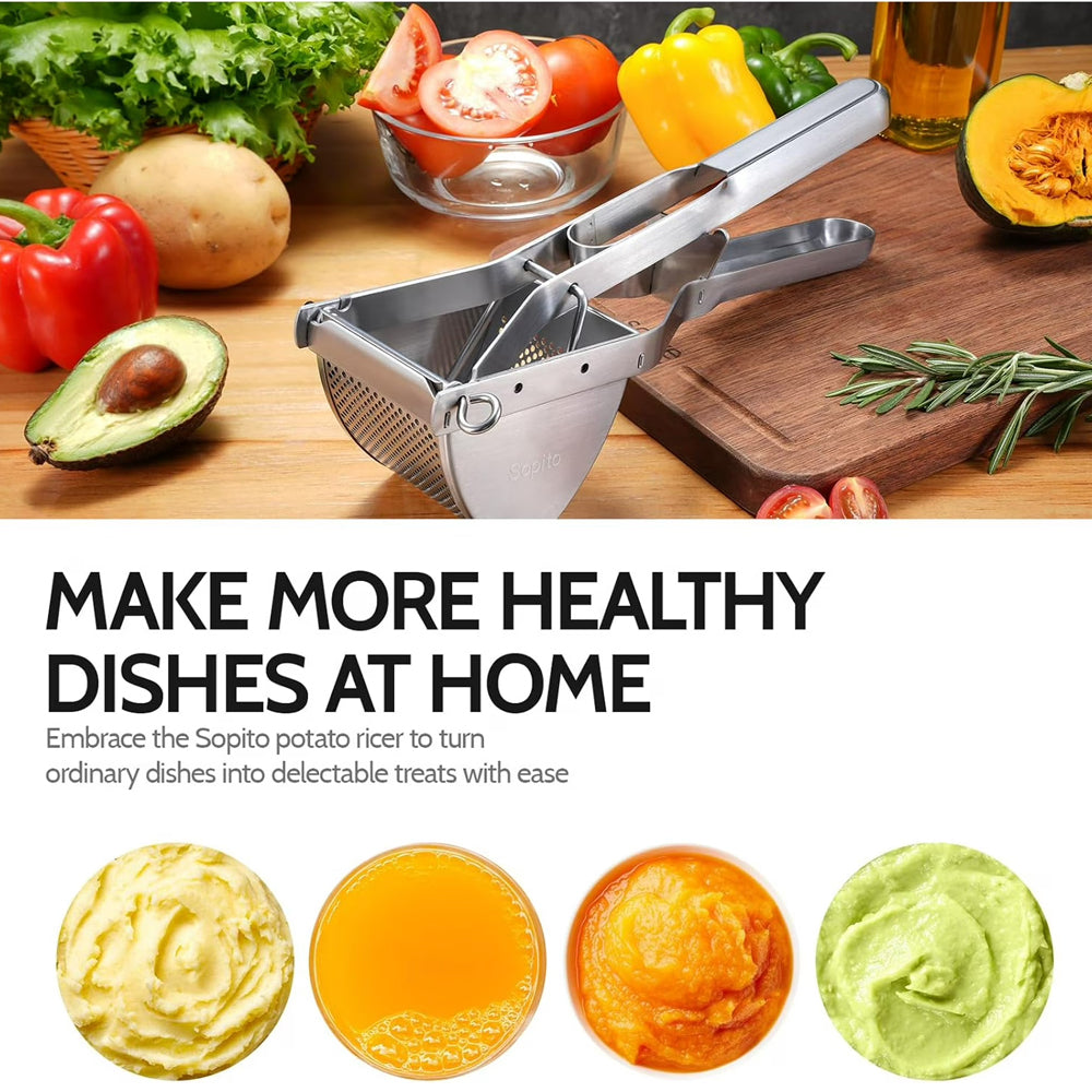 Stainless Steel Potato Ricer and Masher 600g - Silver