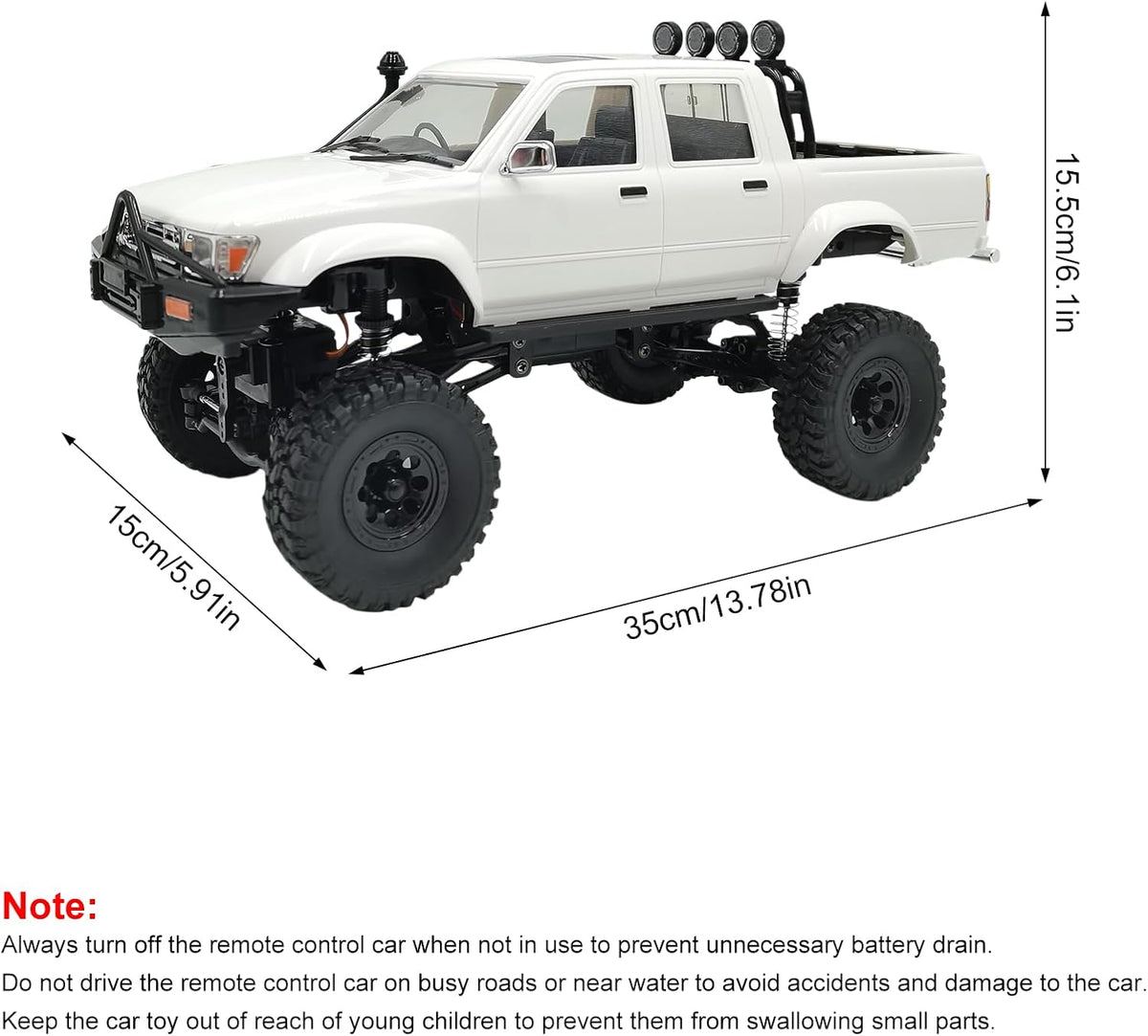 RC Rock Crawler Truck – 1:16 Scale 4WD RC Pickup with LED Headlights