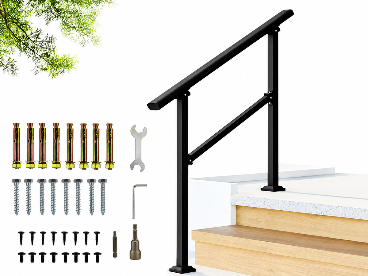 Stair Handrail Railings 3 Steps Black