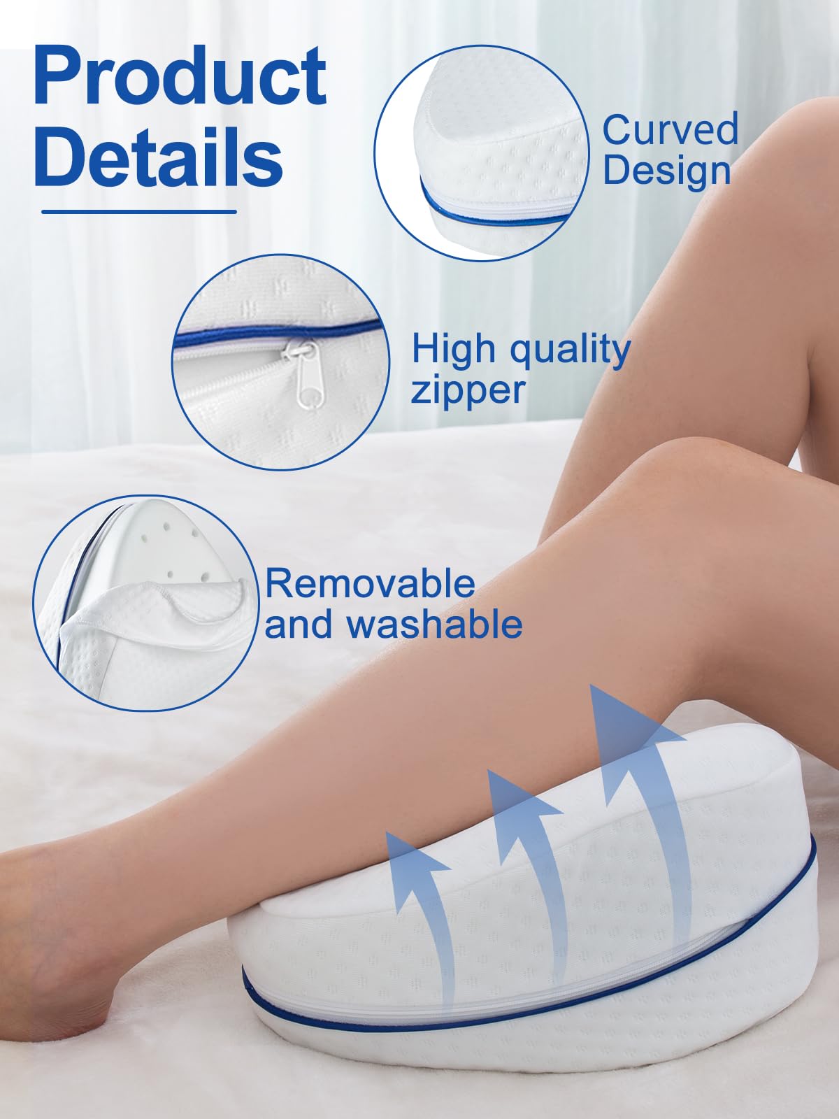 Orthopaedic Body Alignment Leg Pillow - Ergonomic Contoured Design for Knee, Hip & Spine Support During Sleep