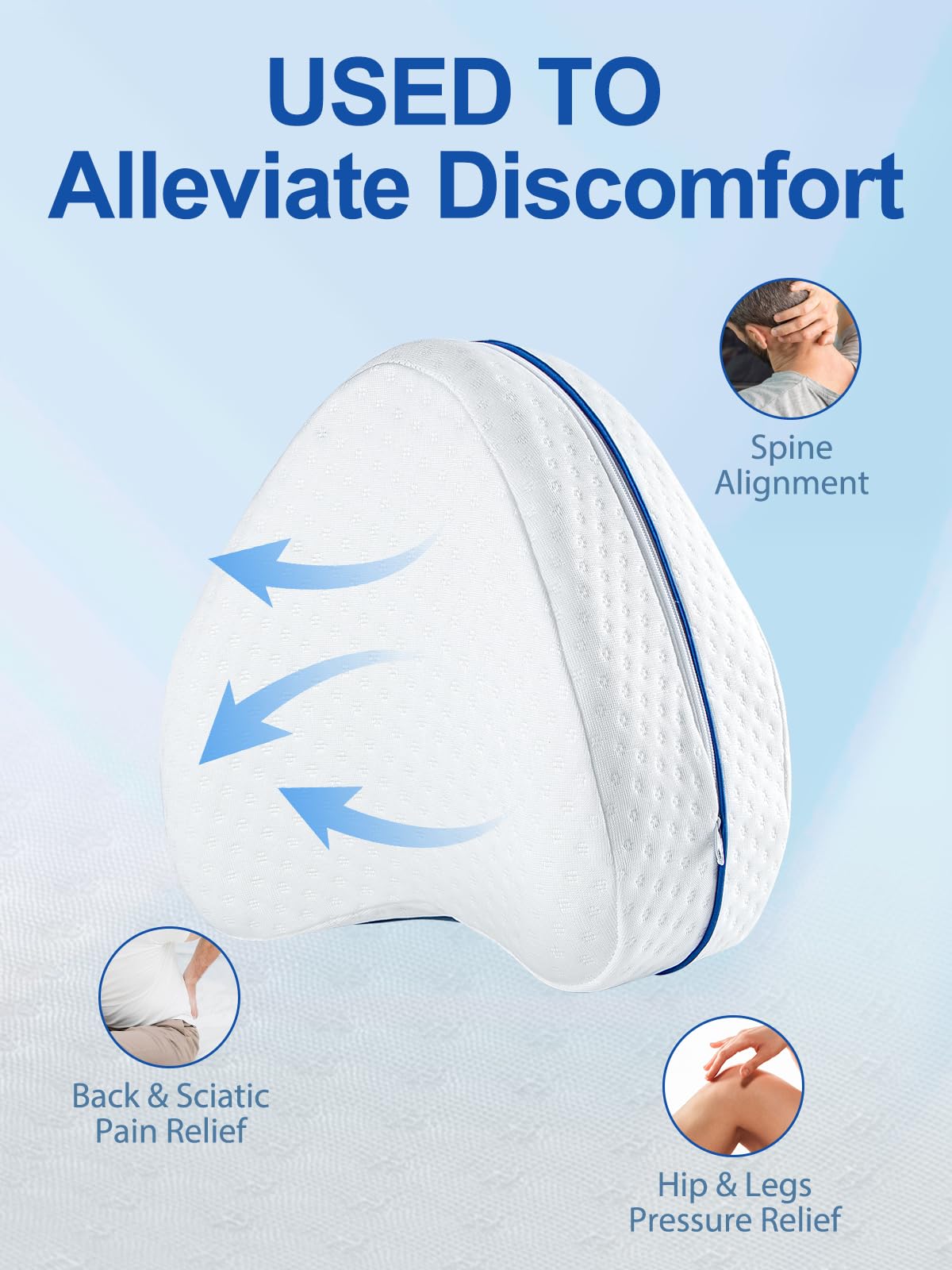 Orthopaedic Body Alignment Leg Pillow - Ergonomic Contoured Design for Knee, Hip & Spine Support During Sleep