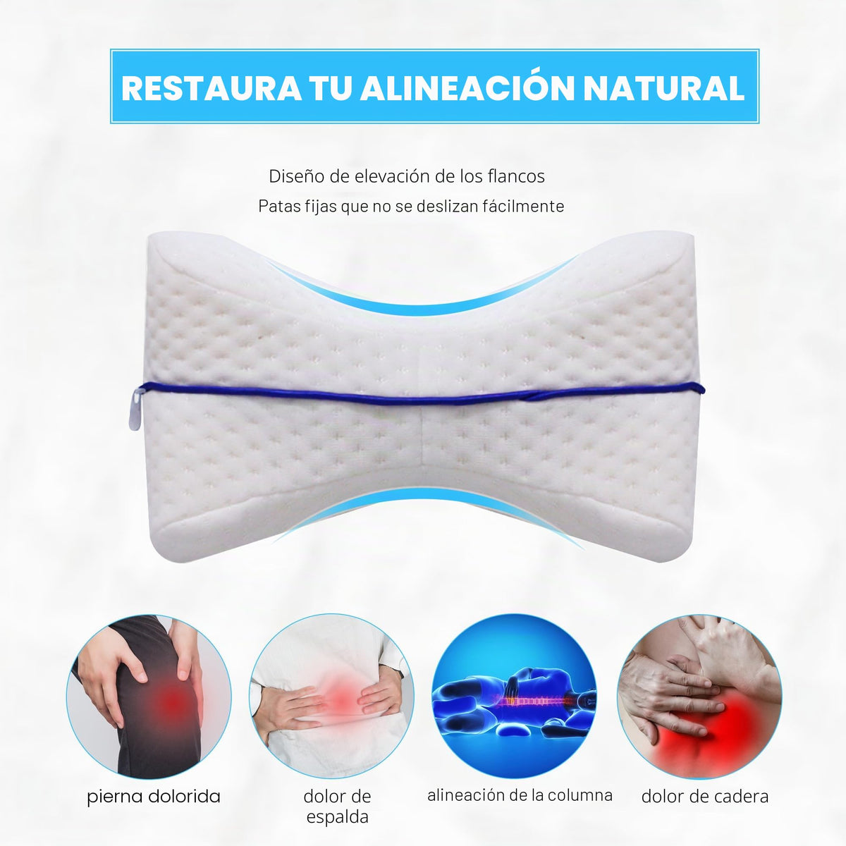 Orthopaedic Body Alignment Leg Pillow - Ergonomic Contoured Design for Knee, Hip & Spine Support During Sleep
