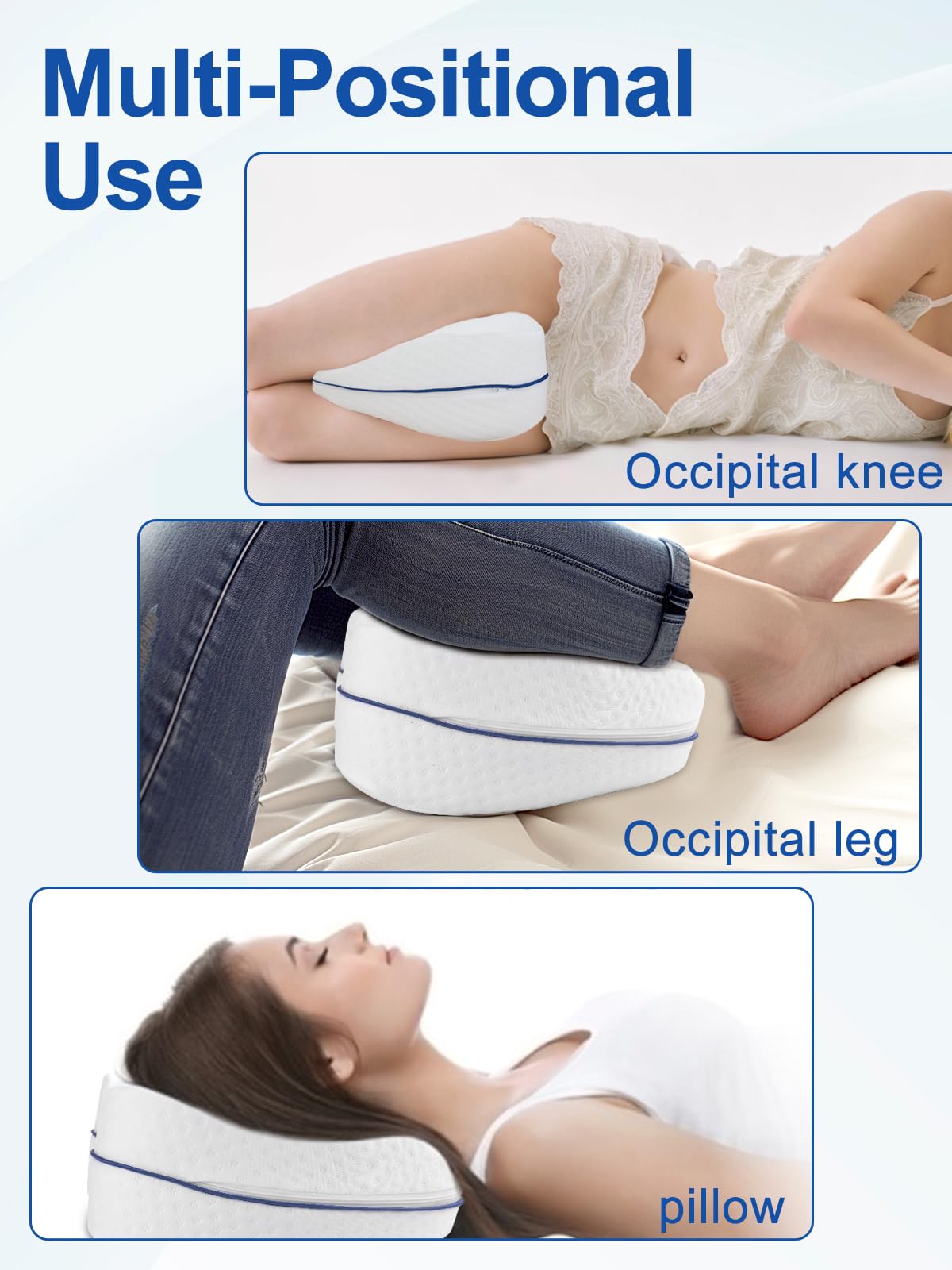 Orthopaedic Body Alignment Leg Pillow - Ergonomic Contoured Design for Knee, Hip & Spine Support During Sleep