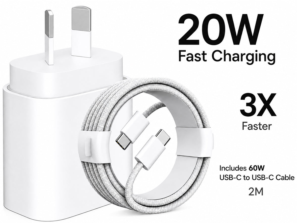 20W iPhone Fast Charger with USB-C to USB-C