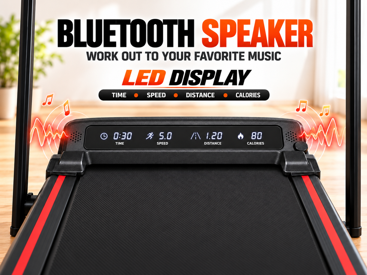 Compact Motorised Treadmill - 140kg, Bluetooth, 3.5HP