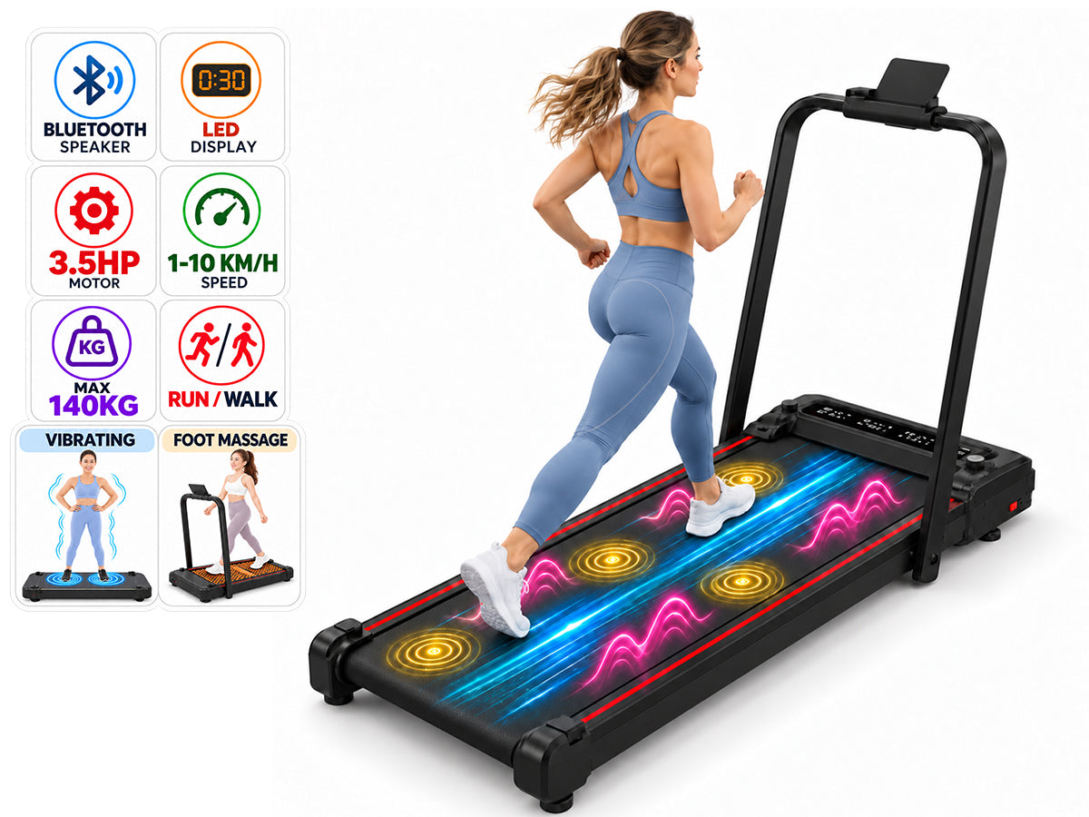 Compact Motorised Treadmill - 140kg, Bluetooth, 3.5HP