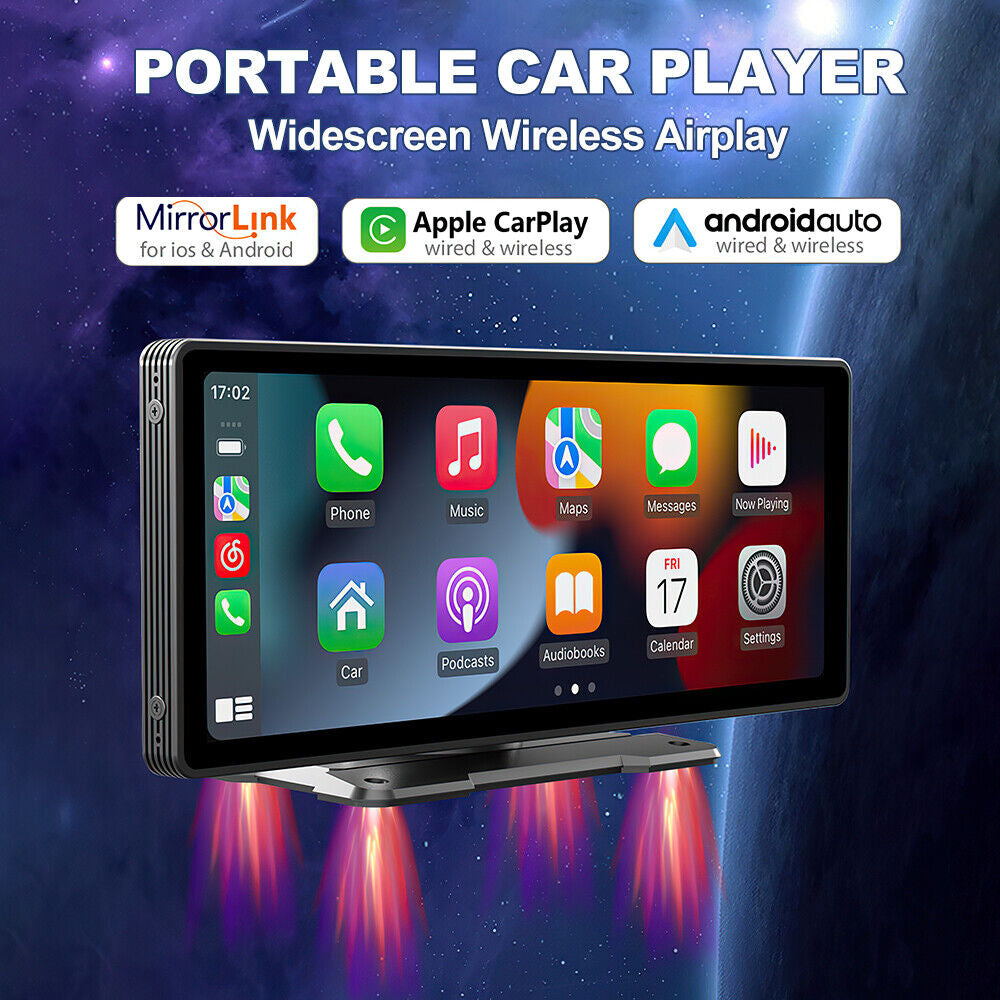 9" Portable Wireless Apple Carplay Android Car Stereo