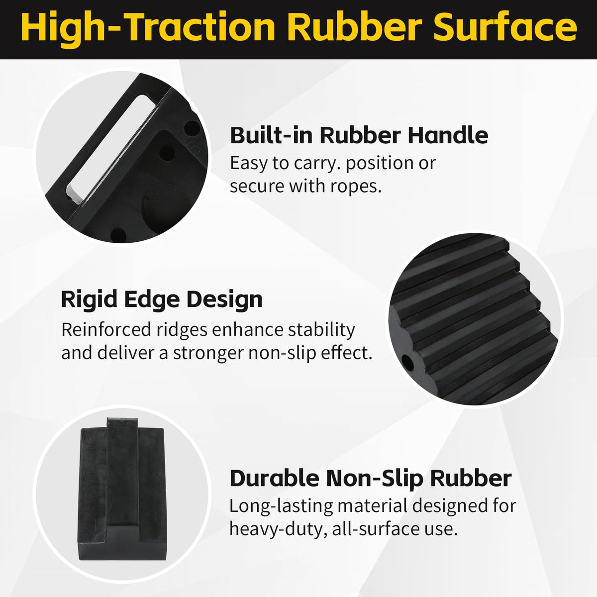 LARGE Safety Wheel Chocks – 2-Pack Heavy-Duty Non-Slip Vehicle Tire Stops
