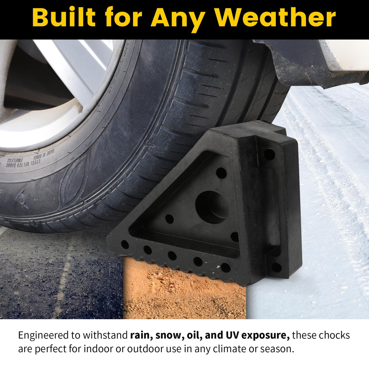 LARGE Safety Wheel Chocks – 2-Pack Heavy-Duty Non-Slip Vehicle Tire Stops