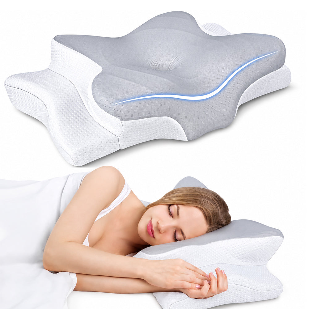 Cervical Neck Pillow – Adjustable Cooling Memory Foam Neck Pillow