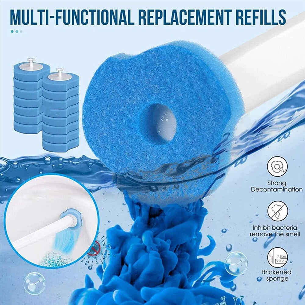 Toilet Brush Holder Set – Disposable Toilet Wand with 16 Replacement Heads