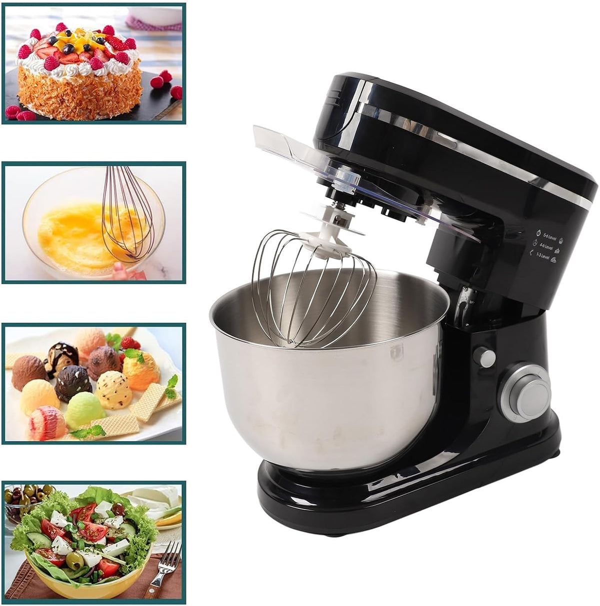 1000W Electric Stand Mixer – 5L Bowl, 6-Speed Multifunctional Mixer with Baking Accessories