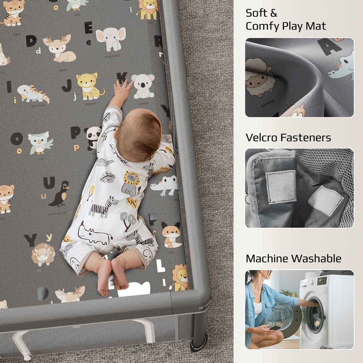 Playpen Foldable Playard with Mat