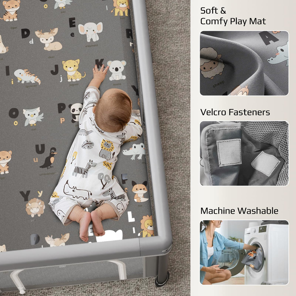 Playpen Foldable Playard with Mat
