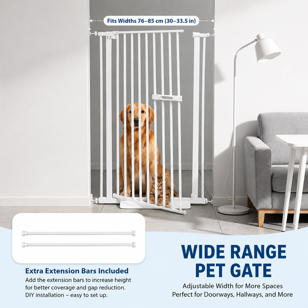 Safety Gate Pet Dog Cat Extra Tall Fence Enclosure Guard for Stairs Retractable