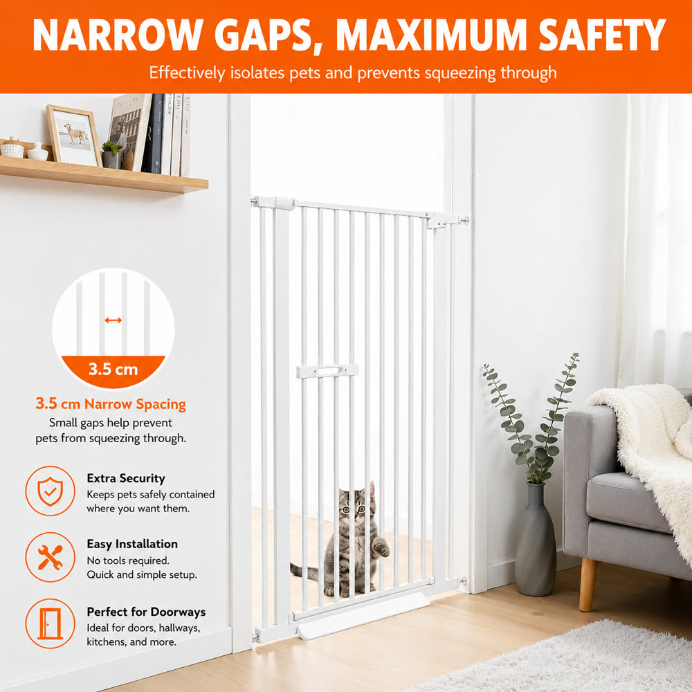 Safety Gate Pet Dog Cat Extra Tall Fence Enclosure Guard for Stairs Retractable