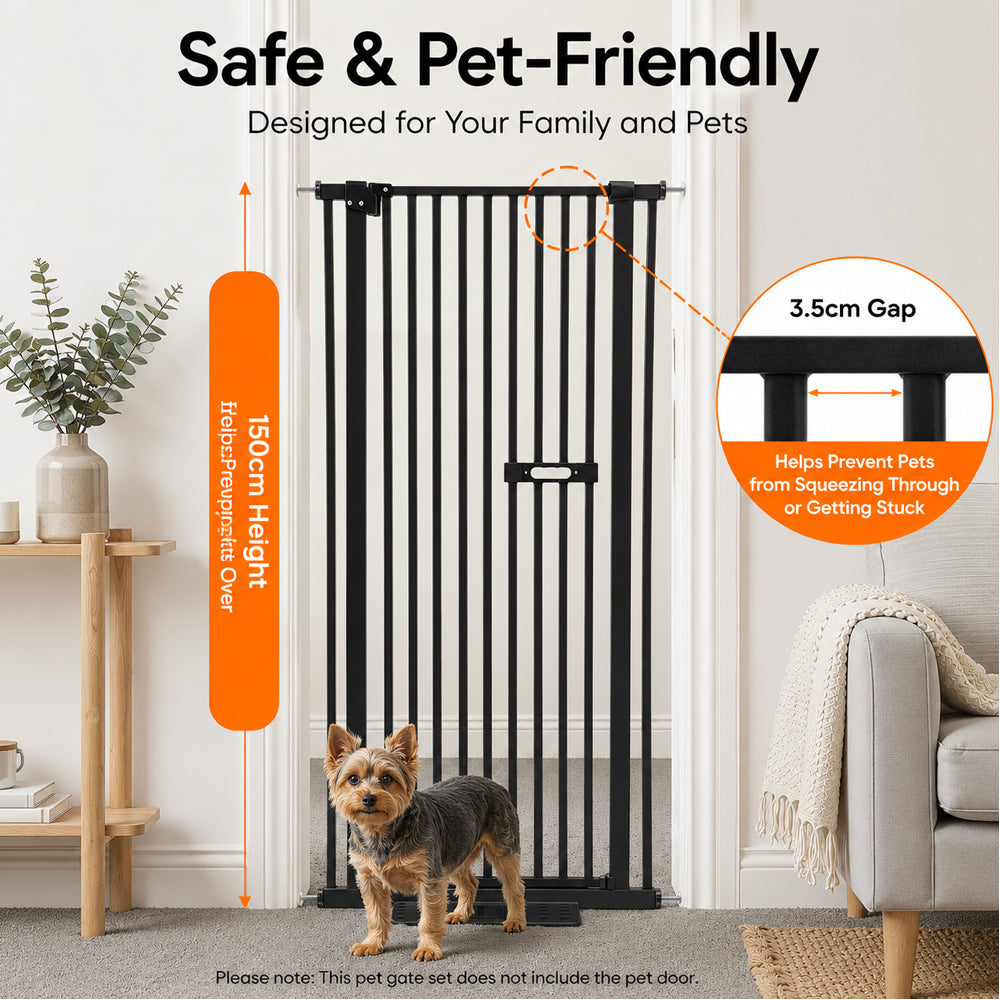 Safety Gate Pet Dog Cat Extra Tall Fence Enclosure Guard for Stairs Retractable