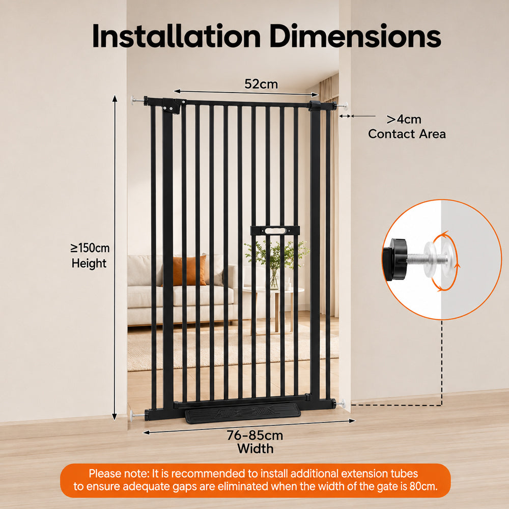 Safety Gate Pet Dog Cat Extra Tall Fence Enclosure Guard for Stairs Retractable