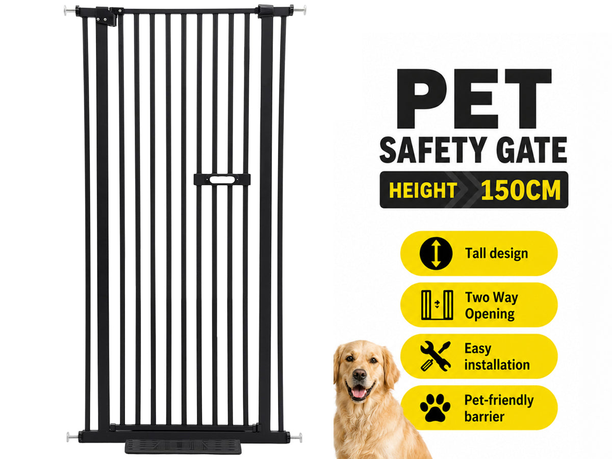Safety Gate Pet Dog Cat Extra Tall Fence Enclosure Guard for Stairs Retractable