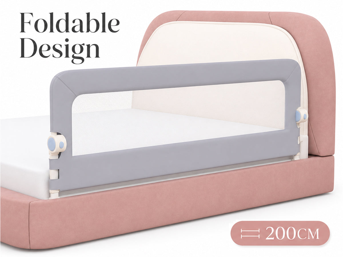 Toddlers Bed Rail 200x66CM Adjustable Folding Toddler Safety Guard
